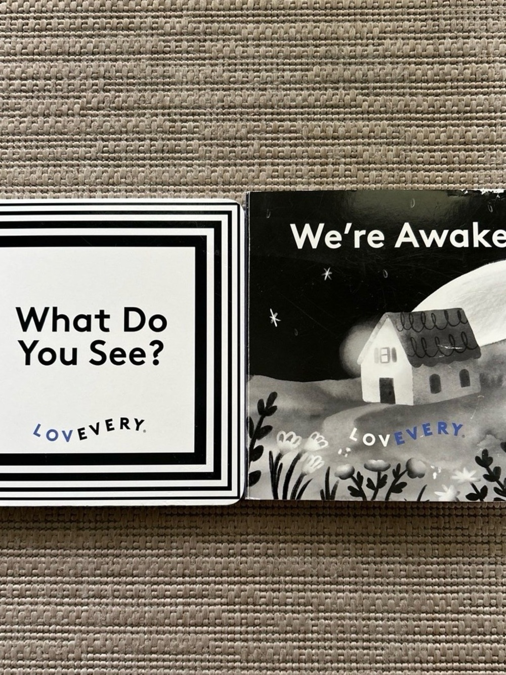 Lovevery Black & White Board Book Set - What Do You See? + We're Awake